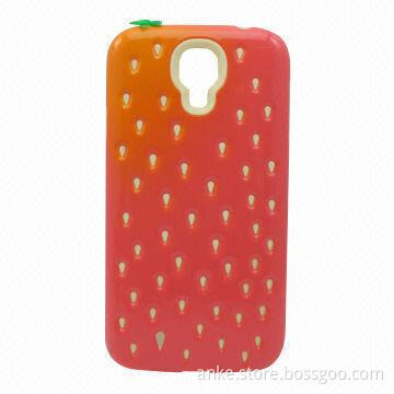 PC and silicone case, strawberry design